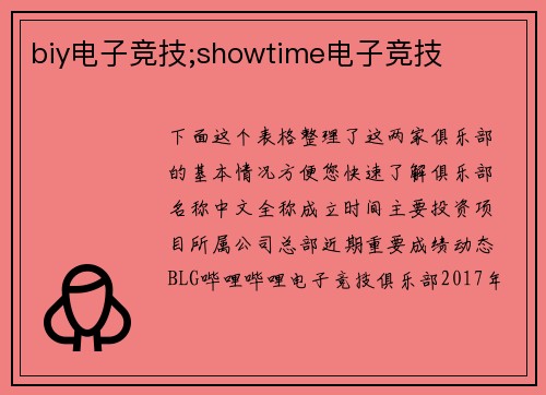 biy电子竞技;showtime电子竞技